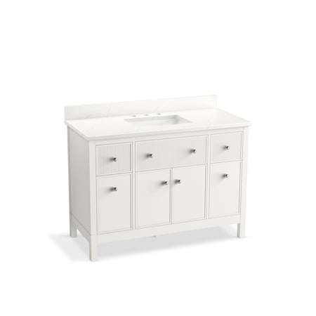 Kohler 48 in. Bathroom Vanity Cabinet With Sink And Quartz Top in White 35021-0